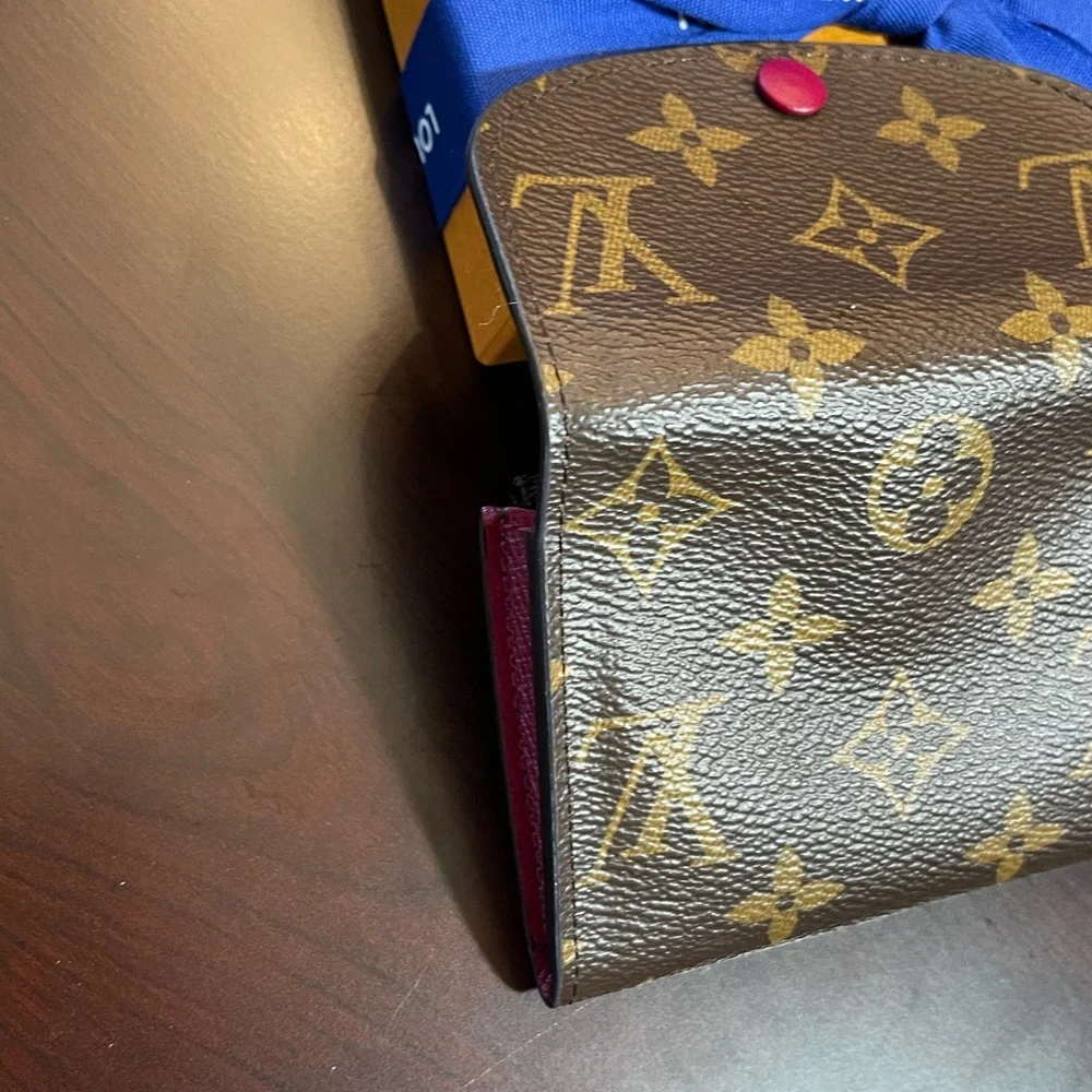 Auth. Louis Vuitton Coin purse Porte Rosalie wallet monogram fuchsia Pink w/ Box - Picture 16 of 16